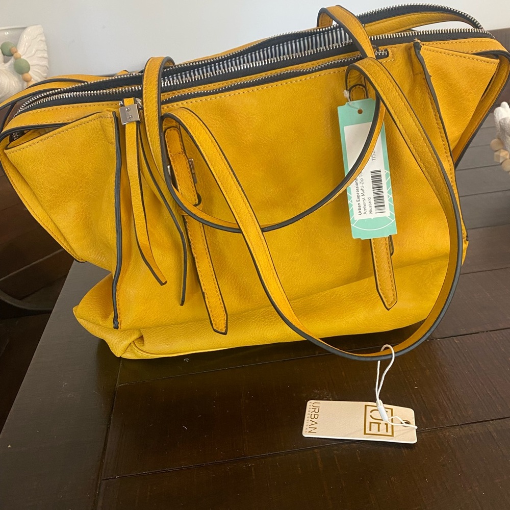 Urban Outfitters Yellow Tote Bag with Structured Design
